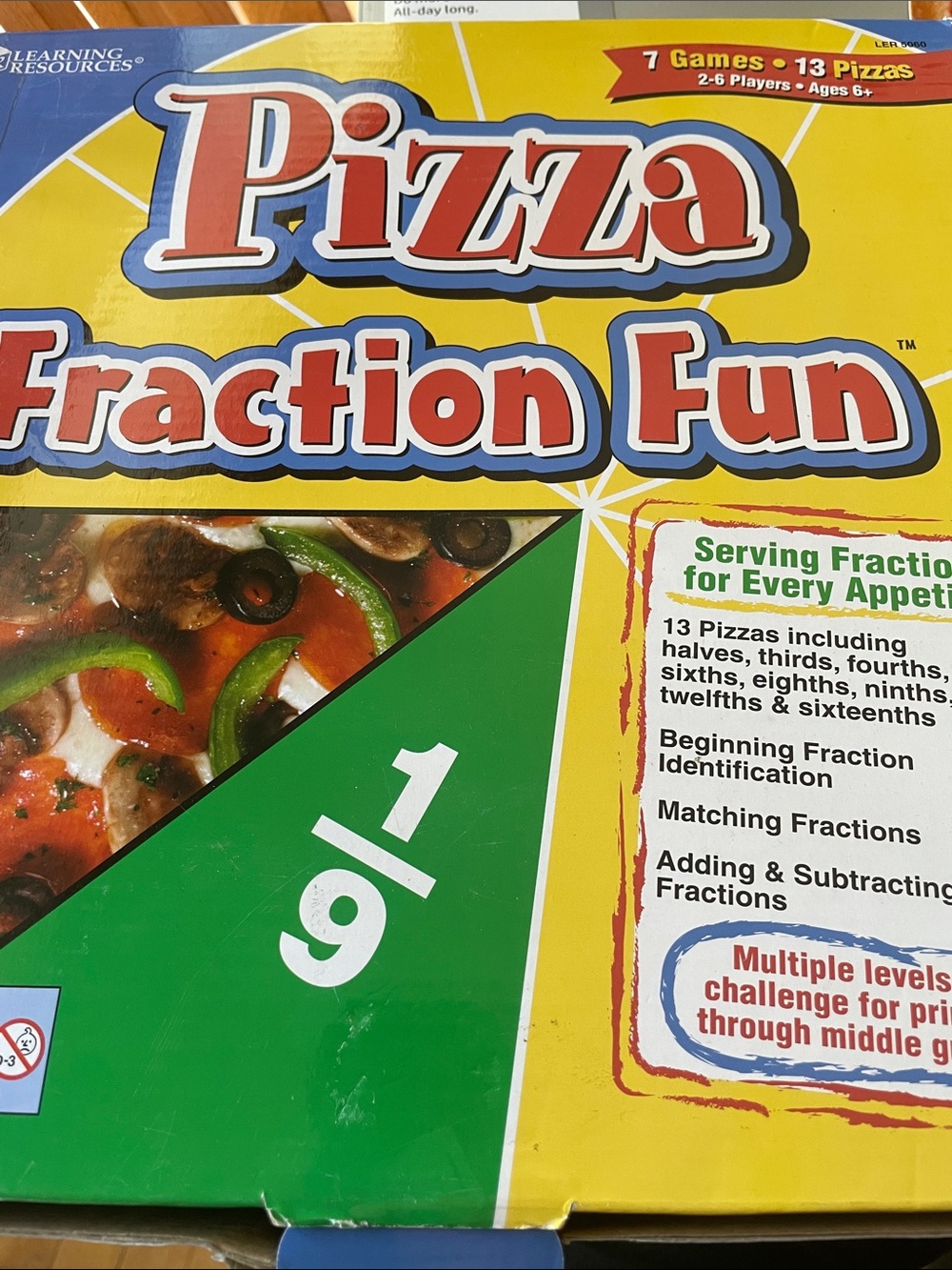 Pizza Fraction Fun by Learning Resources Includes Instructions for Games